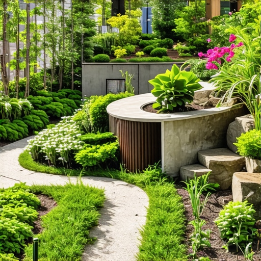 Ekološki raznovrsni vrt sa slojevima i mikrohabitatima Raznovrsni vrt sa slojevima biljaka, staništima za insekte i ptice, i recikliranim elementima