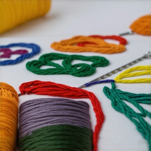 Close-up of embroidery stitches on fabric