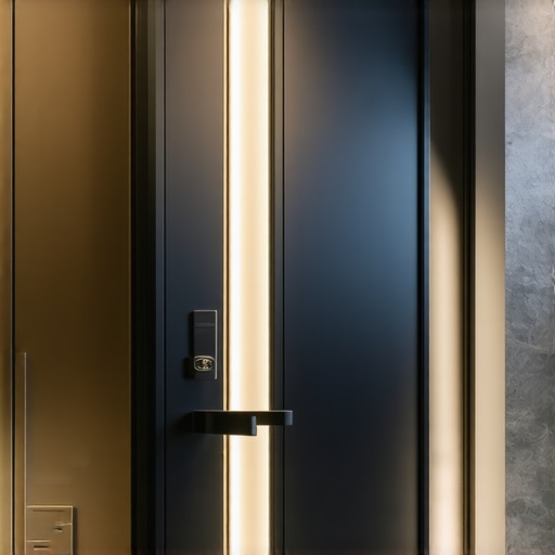 Close-up of a modern entrance with integrated lighting and mixed materials