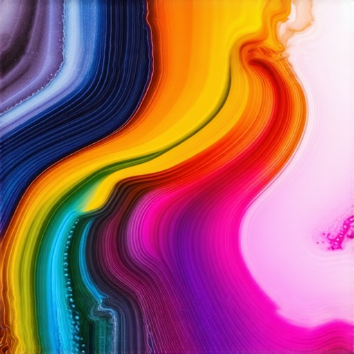 Close-up of detailed layered epoxy resin art with masking techniques and textured materials