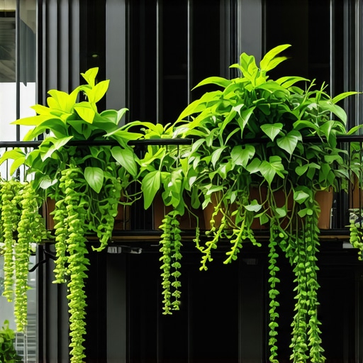 Balcony with smart gardening technology and lush greenery
