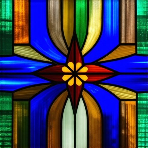 Innovative Vitrež with LED Lighting Modern stained glass art incorporating LED lights for dynamic effects