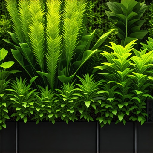 Inovativni sistemi za održavanje zelenih zidova Modern smart sensor and automatic irrigation system integrated into green wall, eco tech, vibrant colors