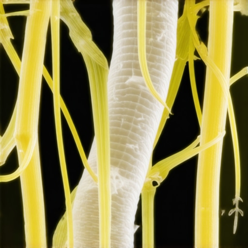 Mikrobiološki prikaz bakterija na korenu biljke Mikroskopski prikaz bakterija Bacillus subtilis na korenu biljke
