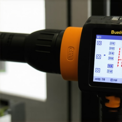 Close-up of advanced digital tools with sensors and Bluetooth in a workshop