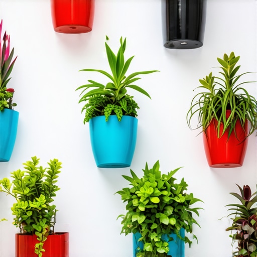 Moderna vertikalna bašta za vaše dvorište Vertikalni vrt sa raznovrsnim biljkama u ukrasnim saksijama na malom dvorištu