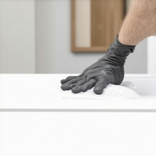 Professional applying nano-coating to enhance bathtub durability