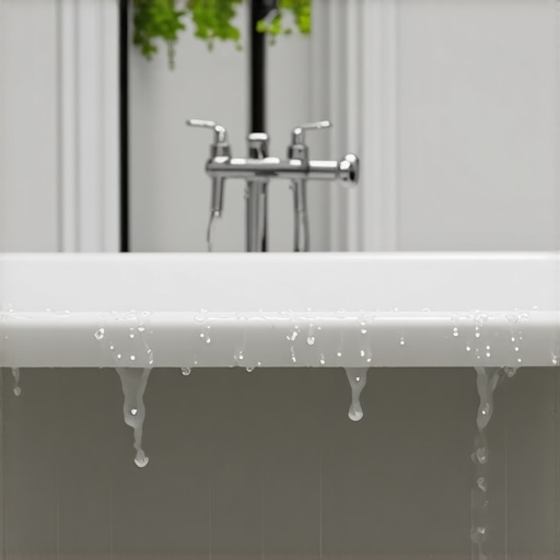 Detalj nano-premaza na staroj kadi, prikaz glatke i vodootporne površine