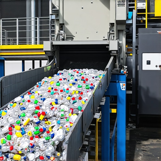 Snimak moderne mašine za reciklažu plastike u pogonu