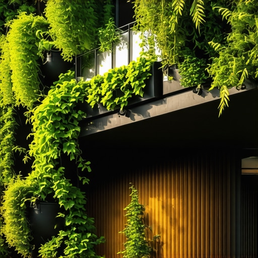 Balcony with vertical garden, hydroponic systems, and lush greenery, demonstrating expert urban gardening techniques