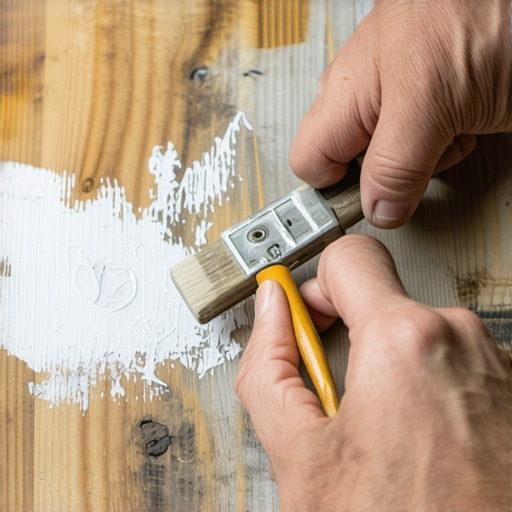 Ruke stručno uklanjaju slojeve boje sa starog drveta koristeći alate