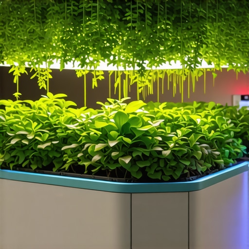 Futuristic indoor sukulent garden with tech devices