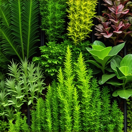 Vertical garden equipped with sensors and automation technology in city setting