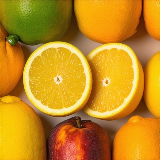 Close-up of citrus and stone fruits growing in a balcony garden