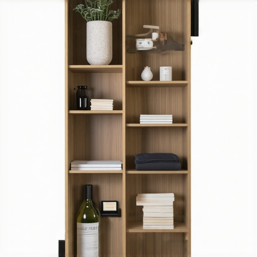 Modern small apartment with high shelves and wall organizers for efficient storage
