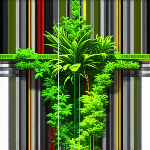 Biomimicry-inspired Vertical Garden Design Illustration of a vertical garden using biomimicry principles with recycled materials