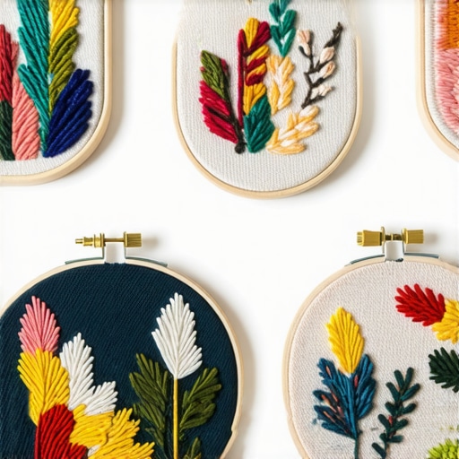 Colorful vezenje obručima projects for home decor Colorful embroidery hoops with detailed designs for interior decoration