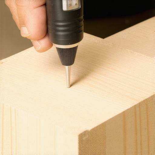 Close-up of a woodworking project with detailed application of kit for wood