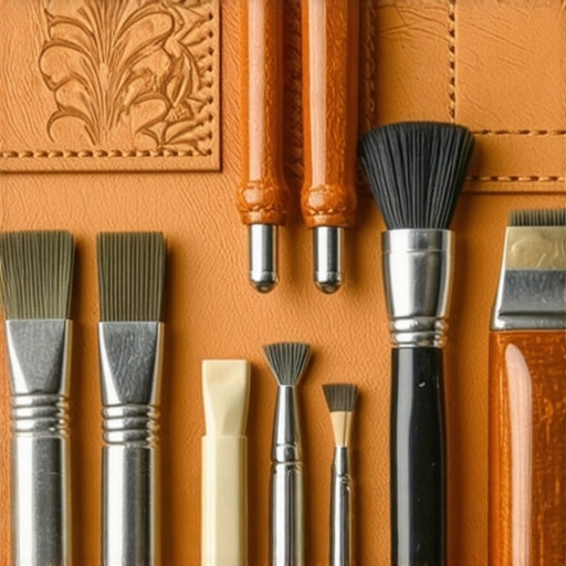 Zatvoren snimak rezbarene kože sa finim teksturama i detaljima, stvorenim kombinacijom okretnog noža i pečata.