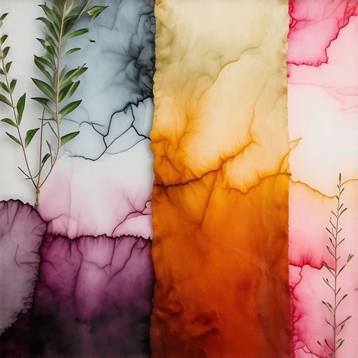 Eco-friendly natural dyeing on textile Close-up of natural dyeing process using plants on fabric