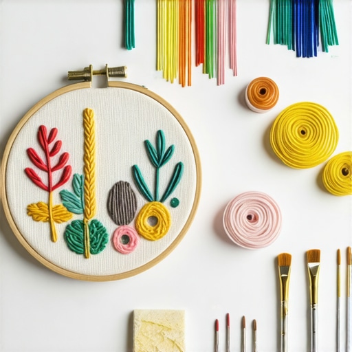 Expert level vezenje obručima with intricate textures and metallic accents Close-up of advanced embroidery hoops showcasing complex stitches and textured designs.