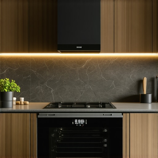 Futuristic Smart Kitchen Design Contemporary kitchen with integrated smart technology and eco-friendly materials