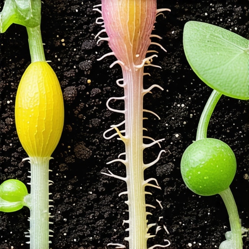 Close-up of beneficial soil microbes supporting plant health