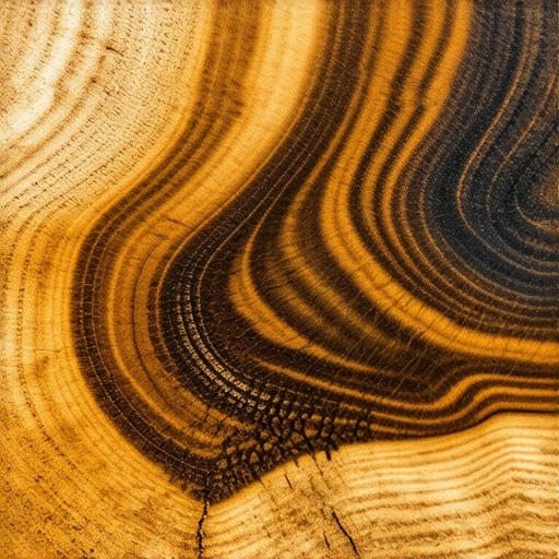 Nano-coating technology on old wood surface Microscopic view of nano-coating applied to aged wood showing protective layers