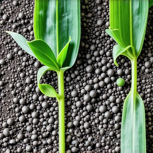 Nano-fertilizer technology in agriculture Close-up of nano-structured fertilizer particles used in crop growth