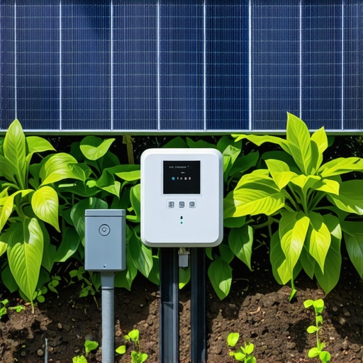 Sistem za zalivanje opremljen senzorima i solarnim panelima u modernom vrtu