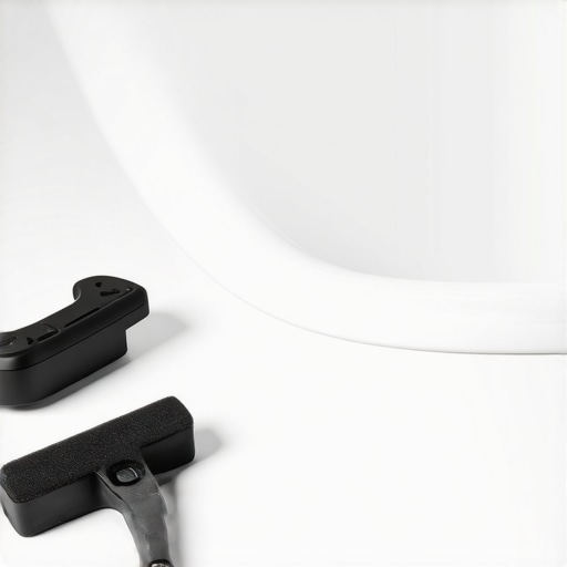 Close-up of a shiny, freshly restored bathtub surface with tools