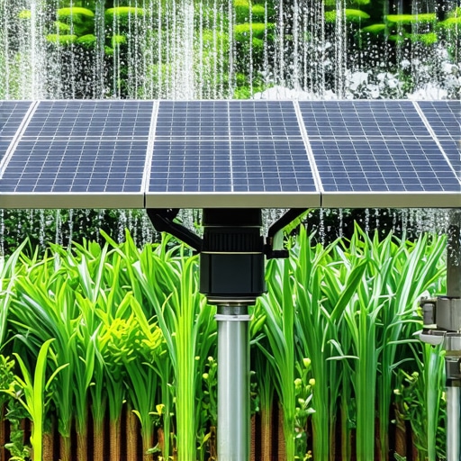 Prikaz solarnih panela i sistema za automatsko zalivanje u vrtu