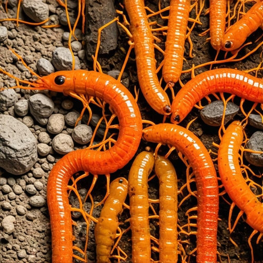 Slika prikazuje crvene kalifornijske gliste i specijalizovane aditive poput zeolita i bazaltne prašine u zdravom vermikomposteru, simbolizujući poboljšanu efikasnost i nutritivnu vrednost.