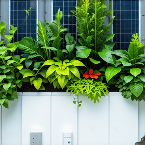 Mali vertikalni vrt sa senzorima, solarnim panelima i modernom tehnologijom na balkonu