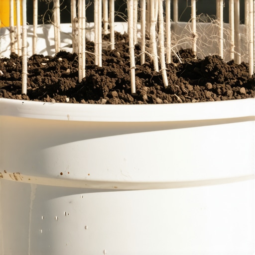 Detaljan prikaz unutrašnjosti uradi sam sistema za samozalivanje biljaka sa fitiljem i rezervoarom.