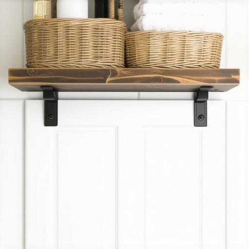 DIY polica iznad vrata u kupatilu Drvena polica iznad vrata za organizaciju kupatila