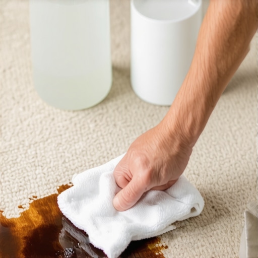 Čišćenje mrlje na tepihu pomoću sirćeta i sode bikarbone