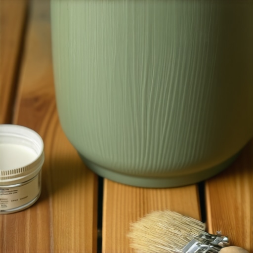 Krupni plan teksture saksije ofarbane zelenom krednom bojom