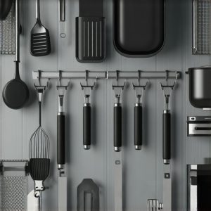 Kako organizovati kuhinju pomoću metalnih mreža i kuka