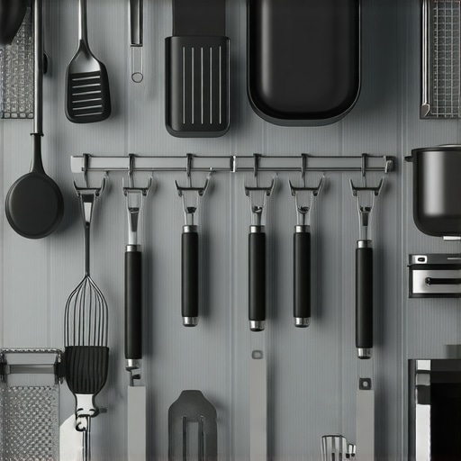 Kako organizovati kuhinju pomoću metalnih mreža i kuka