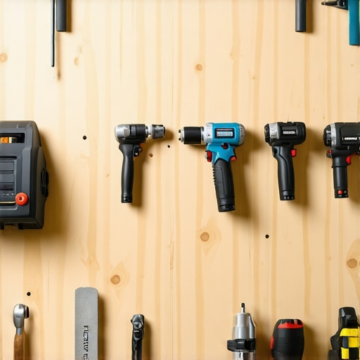 Zidni držač za alat u garaži od šperploče