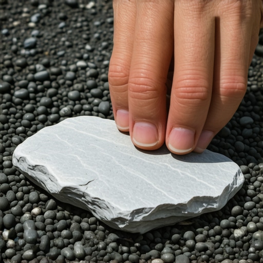 Postavljanje prirodnog kamena na drenažni sloj Detaljan prikaz postavljanja prirodnog kamena za baštensku stazu na sloj šljunka