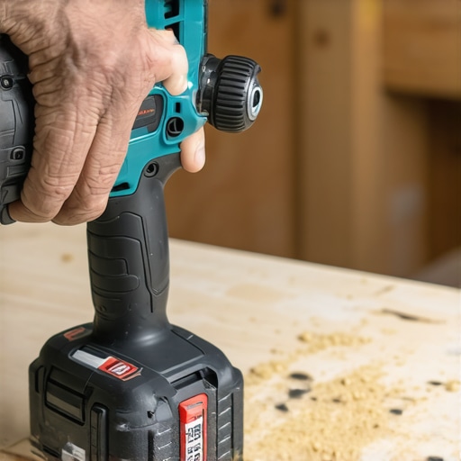 Detaljan prikaz pravilnog i sigurnog držanja akumulatorske bušilice tokom rada