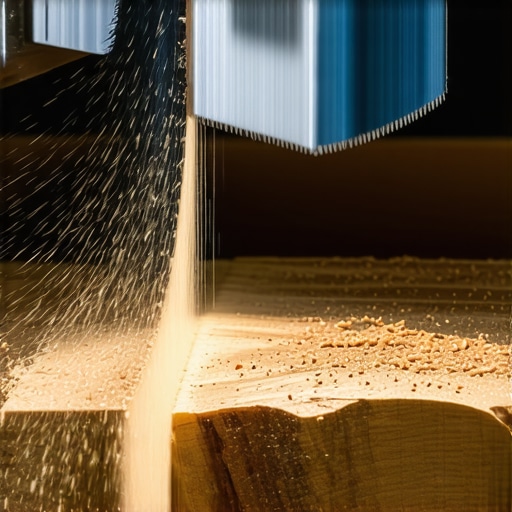 Detaljan prikaz japanske Ryoba testere u radu na drvetu oraha sa piljevinom u vazduhu