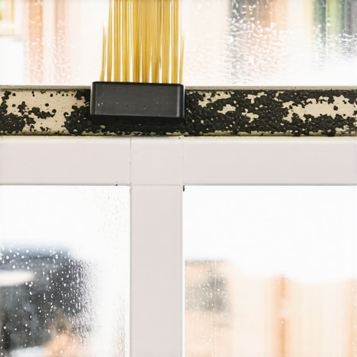 Čišćenje crne buđi sa prozora pomoću paste od sode bikarbone i četkice