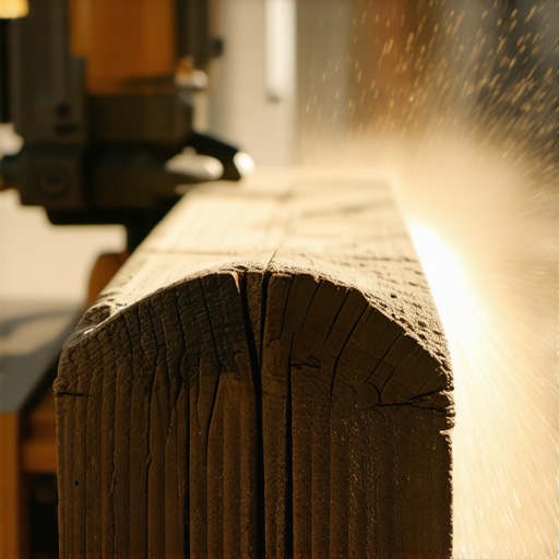 Sanding old oak beam for DIY table Sanding process of a reclaimed wooden beam for a rustic coffee table