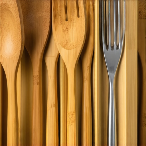 Organizacija kuhinjske fioke pomoću podesivih bambus pregrada