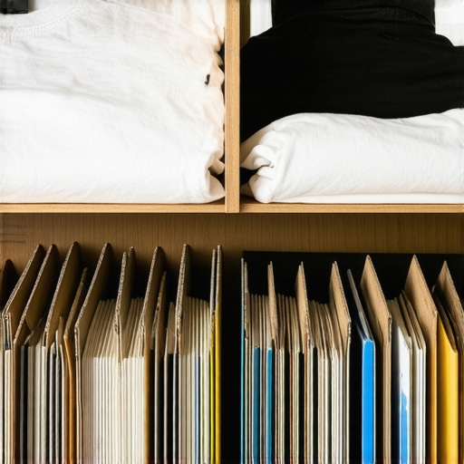 Vertikalno složena odeća u fioci sa kartonskim pregradama