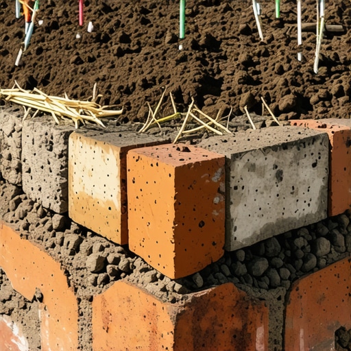 Detaljan prikaz slojeva povišene leje od cigle sa drenažom i zemljom