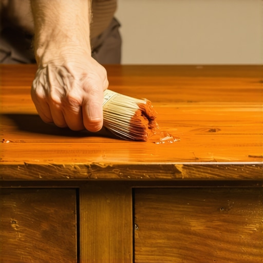 Tehnika farbanja komode mineralnom bojom Farbanje drvene komode u terakota boji sa vidljivom teksturom drveta